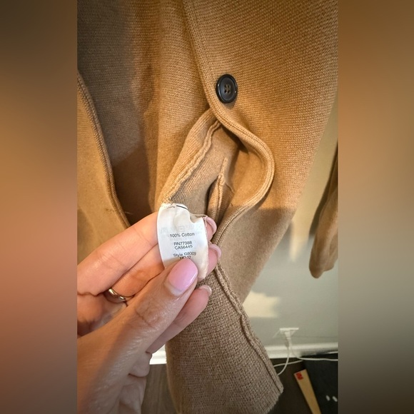 J. CREW sweater blazer with Buttons  100% Cotton in Beige XXS 1826 - Picture 7 of 11